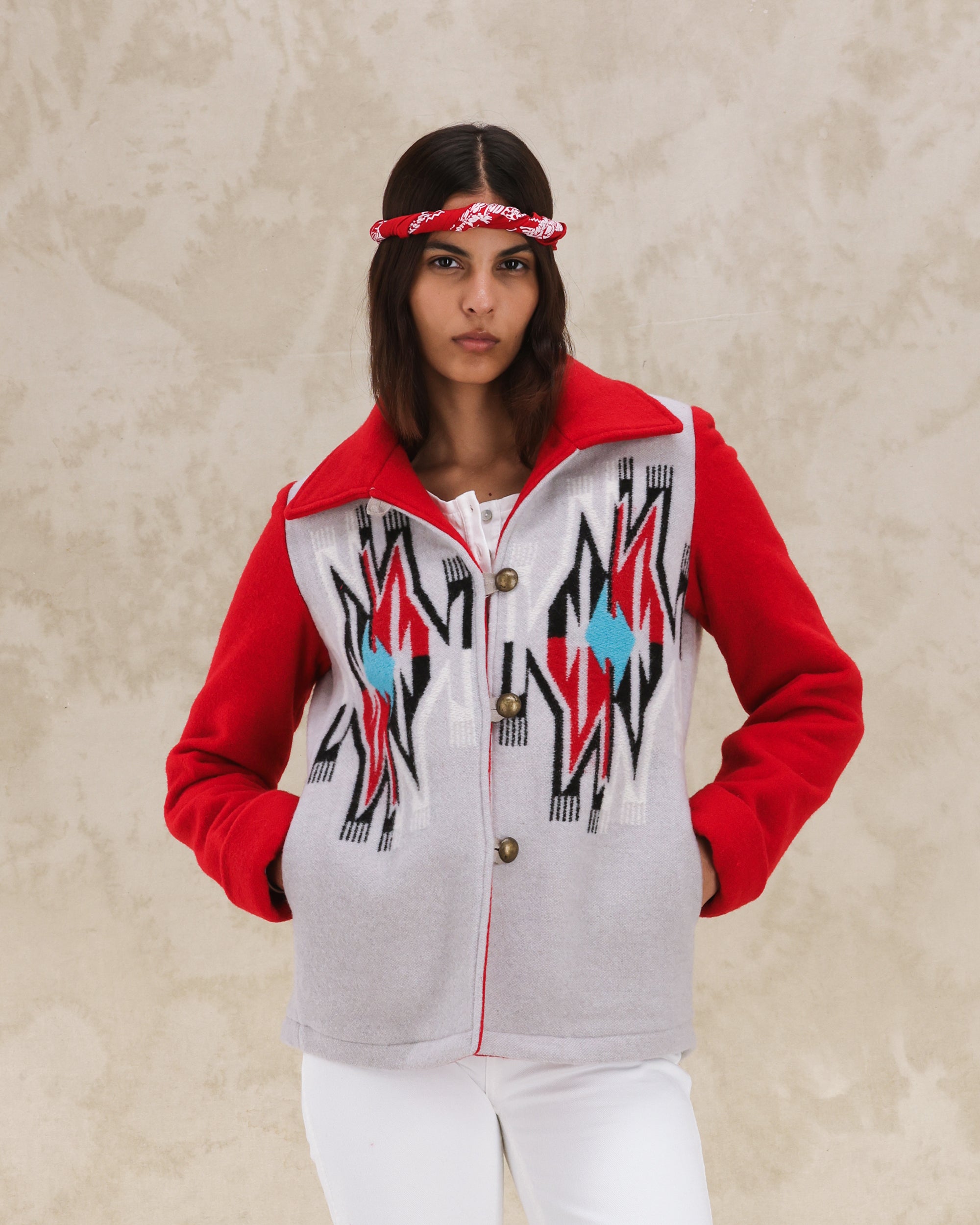 Fearce Giacca Navajo In Misto Lana