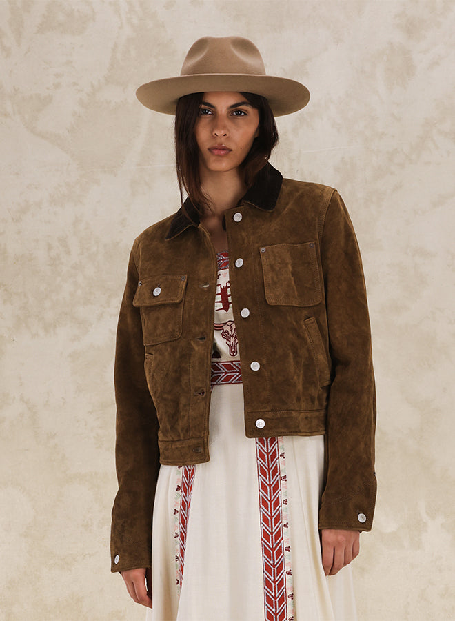 Fedra Giacca In Pelle Scamosciata