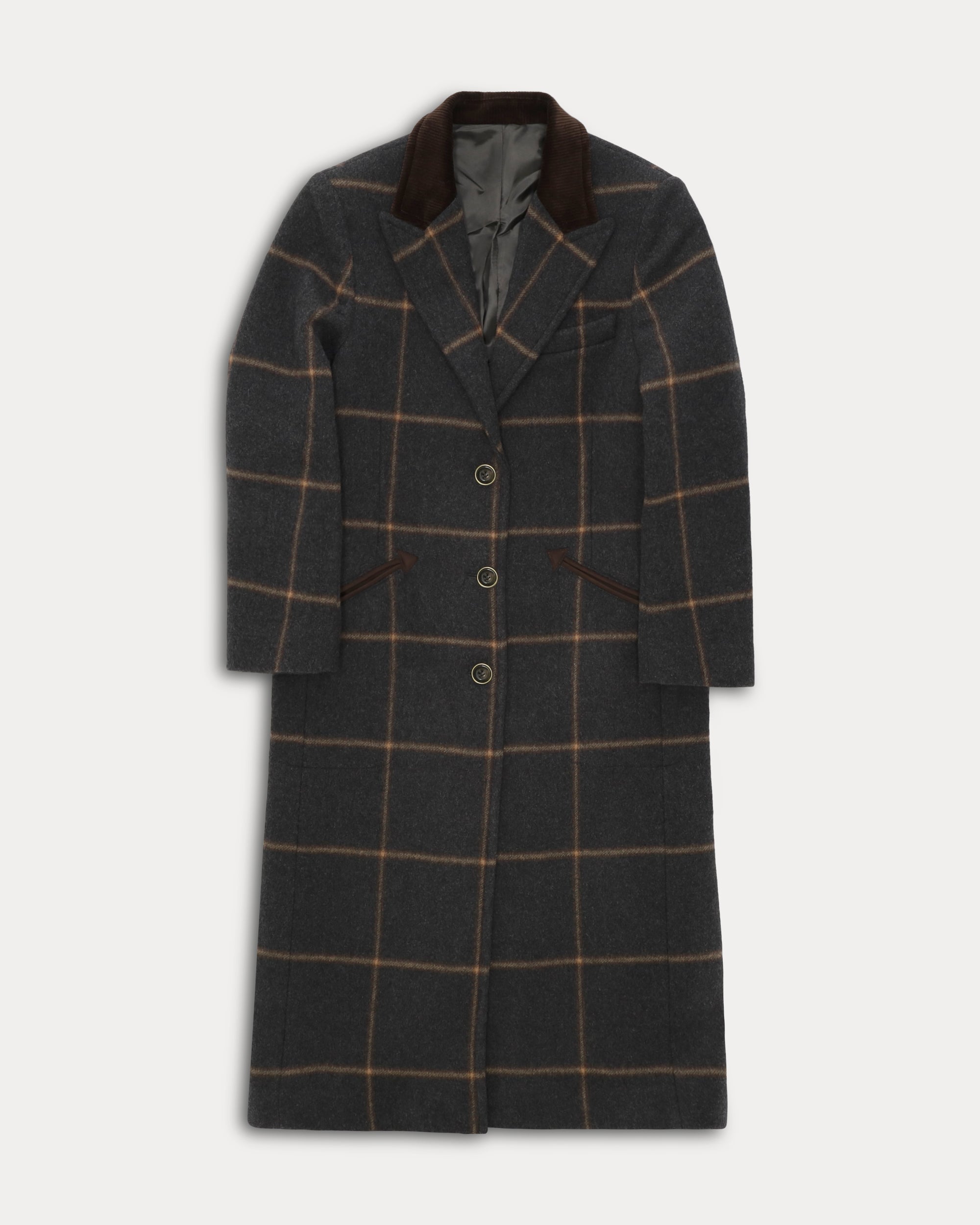 Flossie Cappotto Monopetto in Lana a Quadri