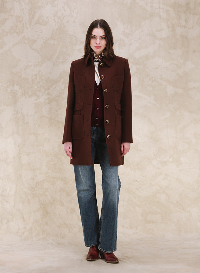 France Cappotto Attillato In Lana