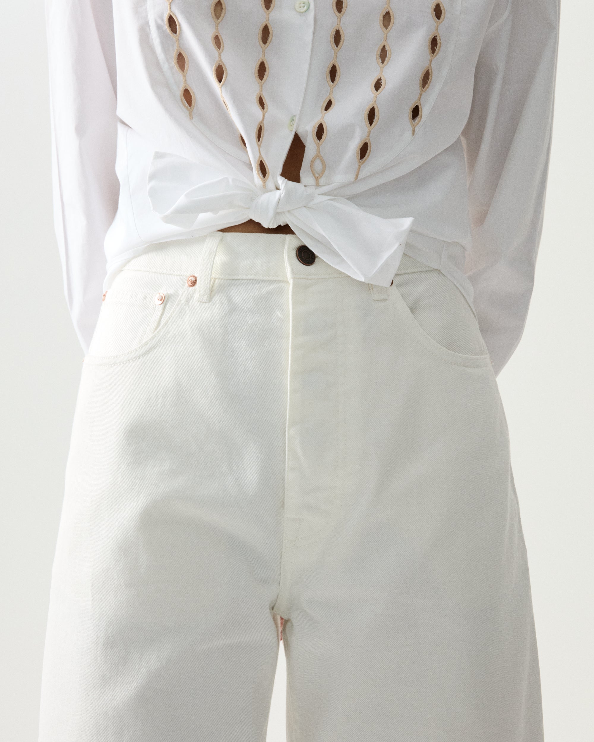 Frederique Camicia In Popeline Con Trafilature