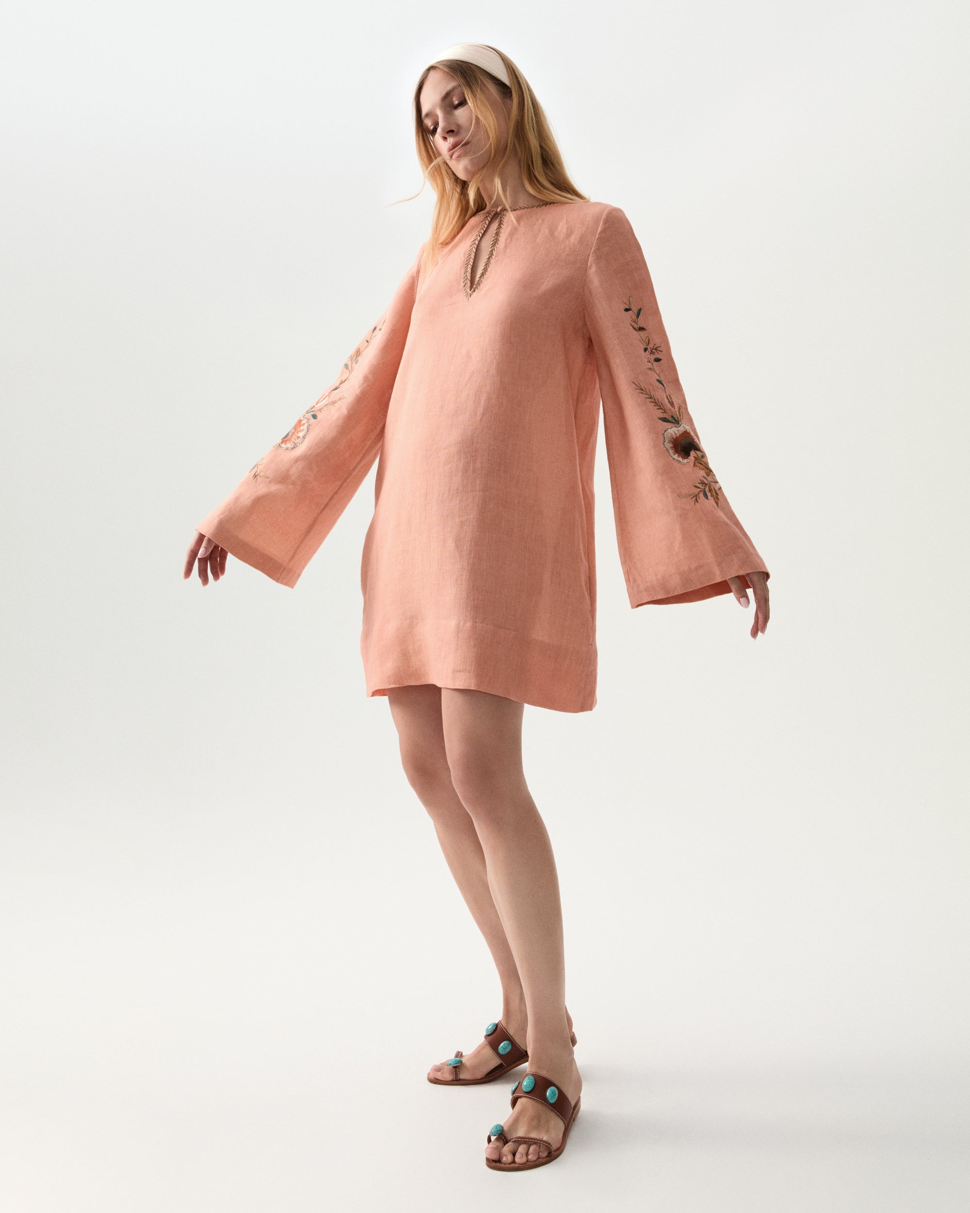 Georgie Embroidered Linen Blouse