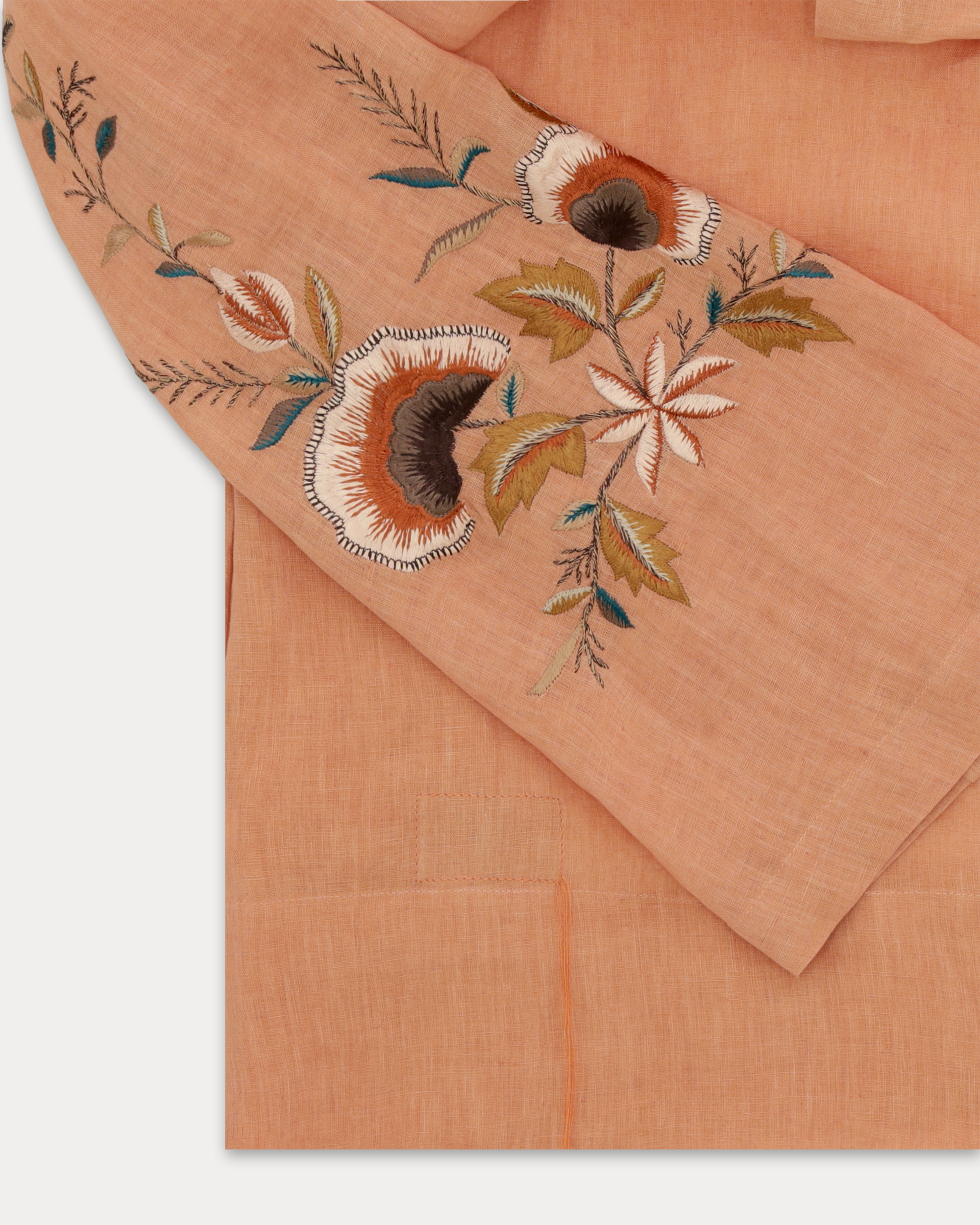 Georgie Blusa In Lino Ricamata