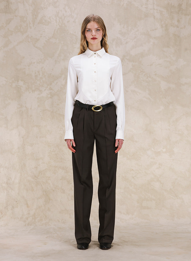 Ginette Silk Smoking Shirt