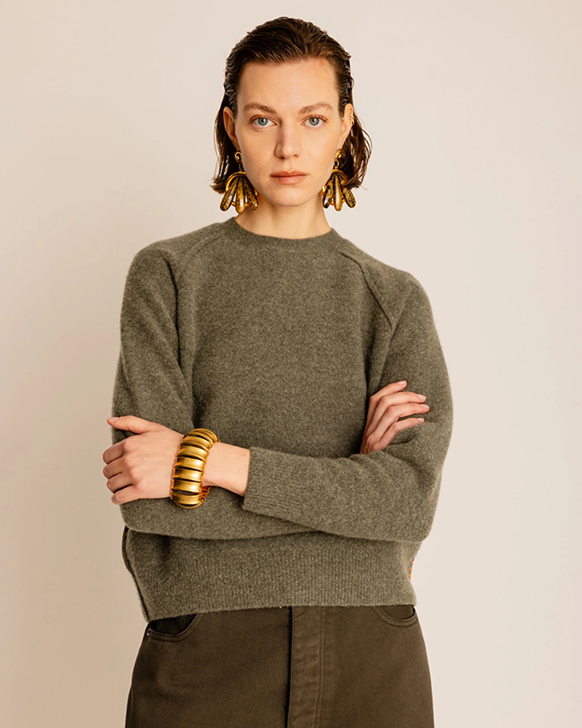 Harvard Maglia Girocollo In Lana con Maniche Raglan