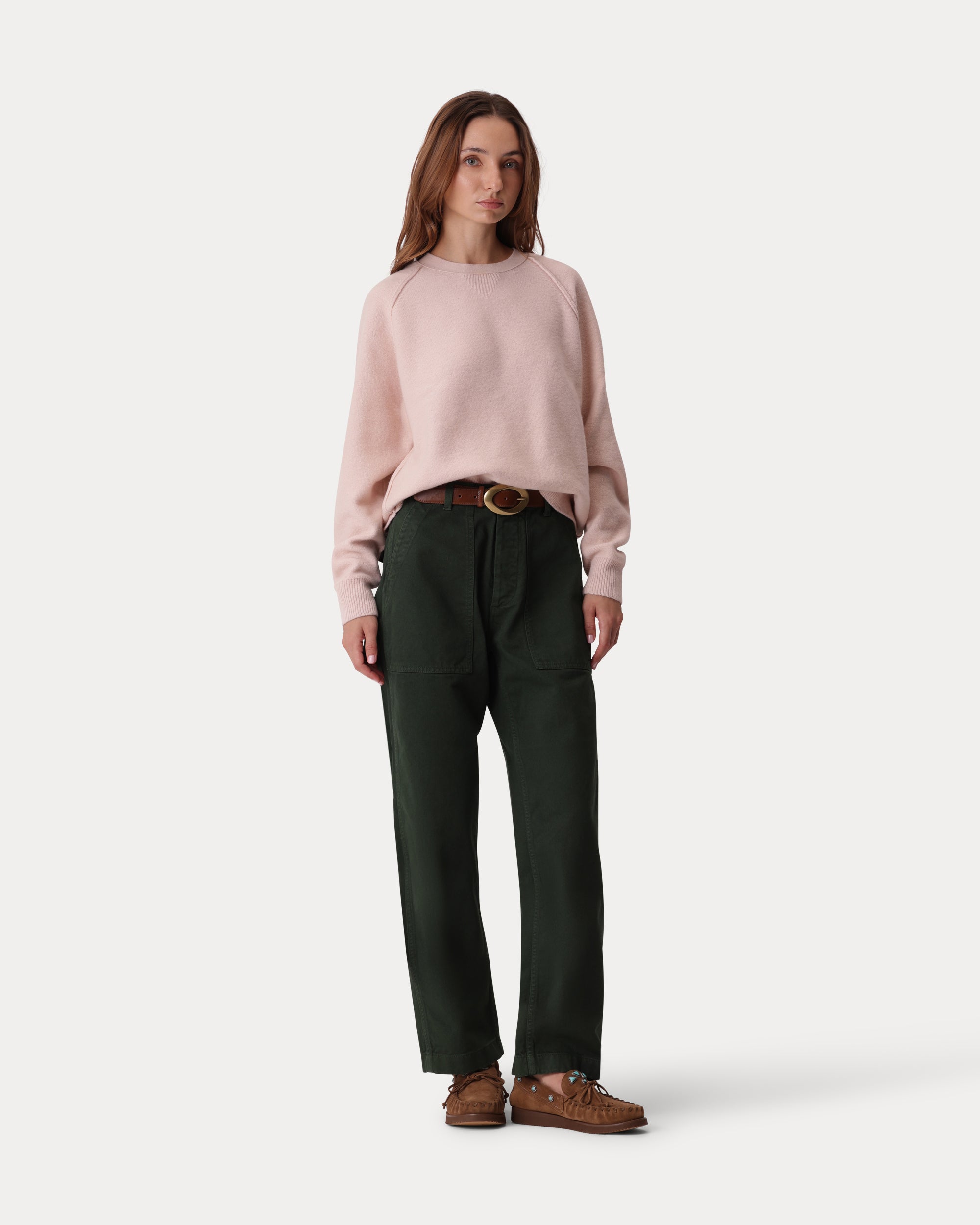 Harvard Crew Neck Wool Sweater with Raglan Sleeves