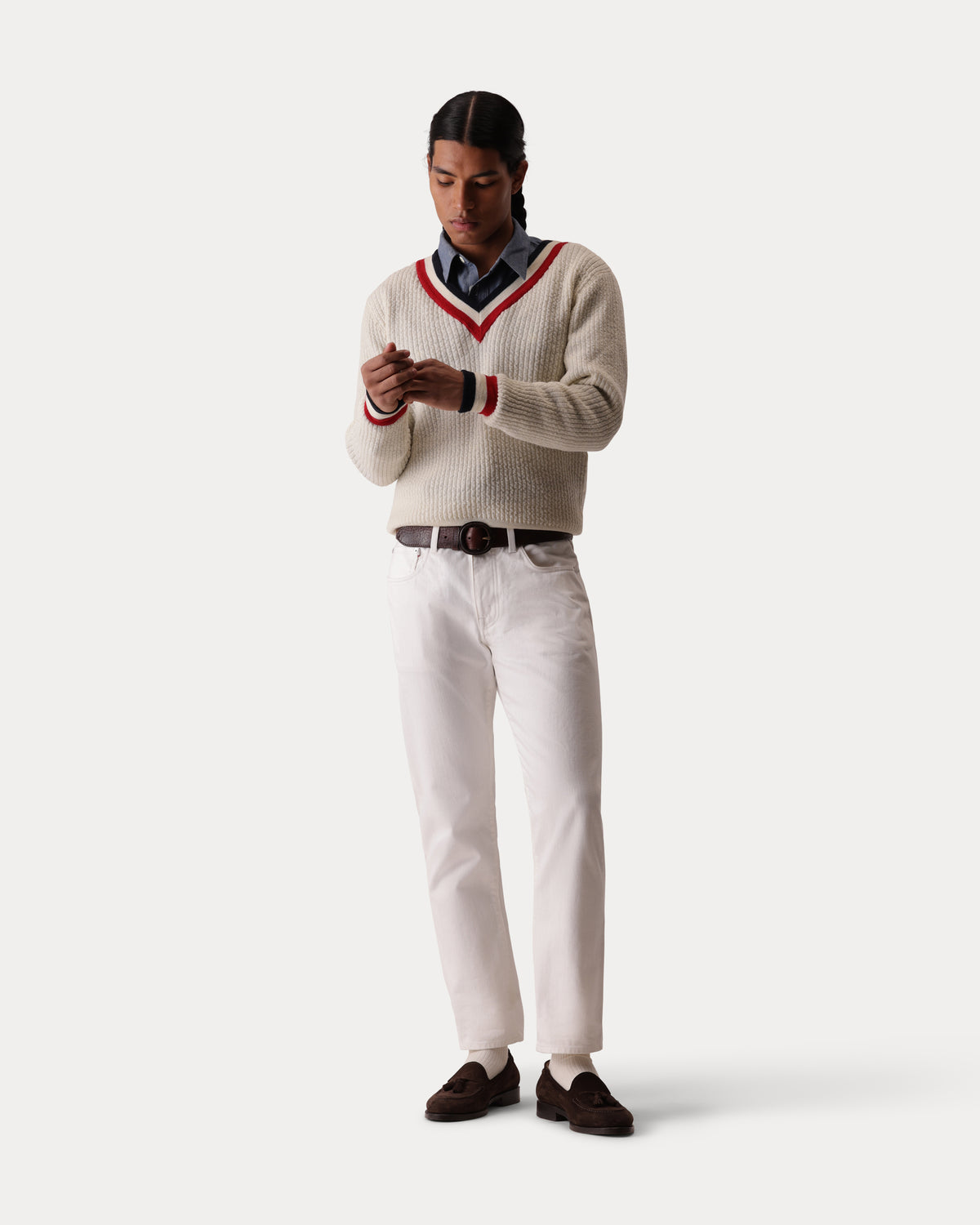 Wimbledon V-Neck Wool Jumper