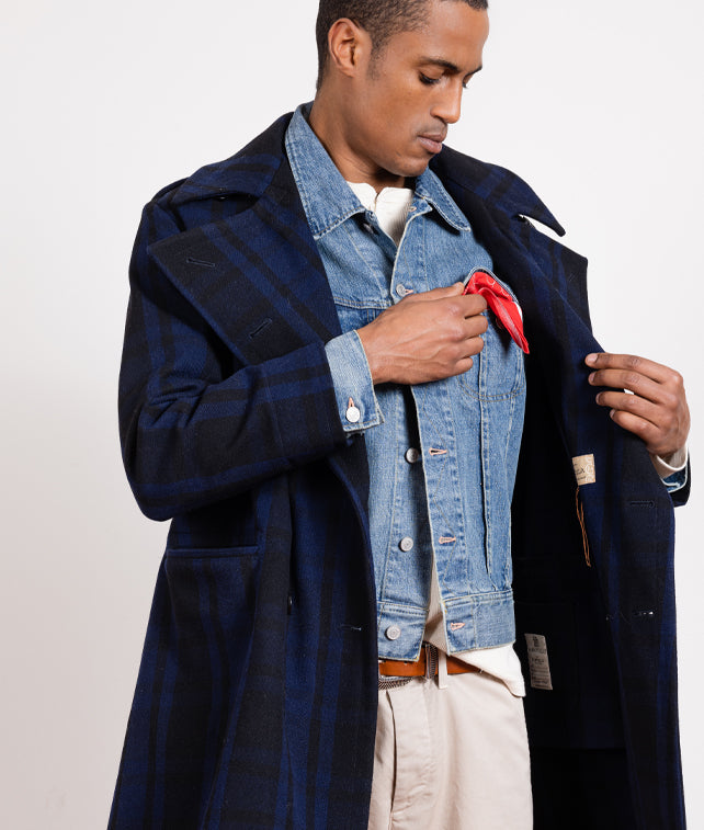 Winston Cappotto Doppiopetto In Lana Check a Quadri