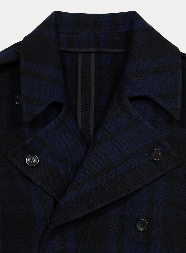 Winston Checkered Wool Check Double-Breasted Coat