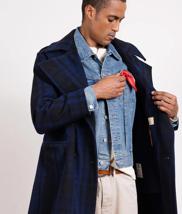 Winston Checkered Wool Check Double-Breasted Coat