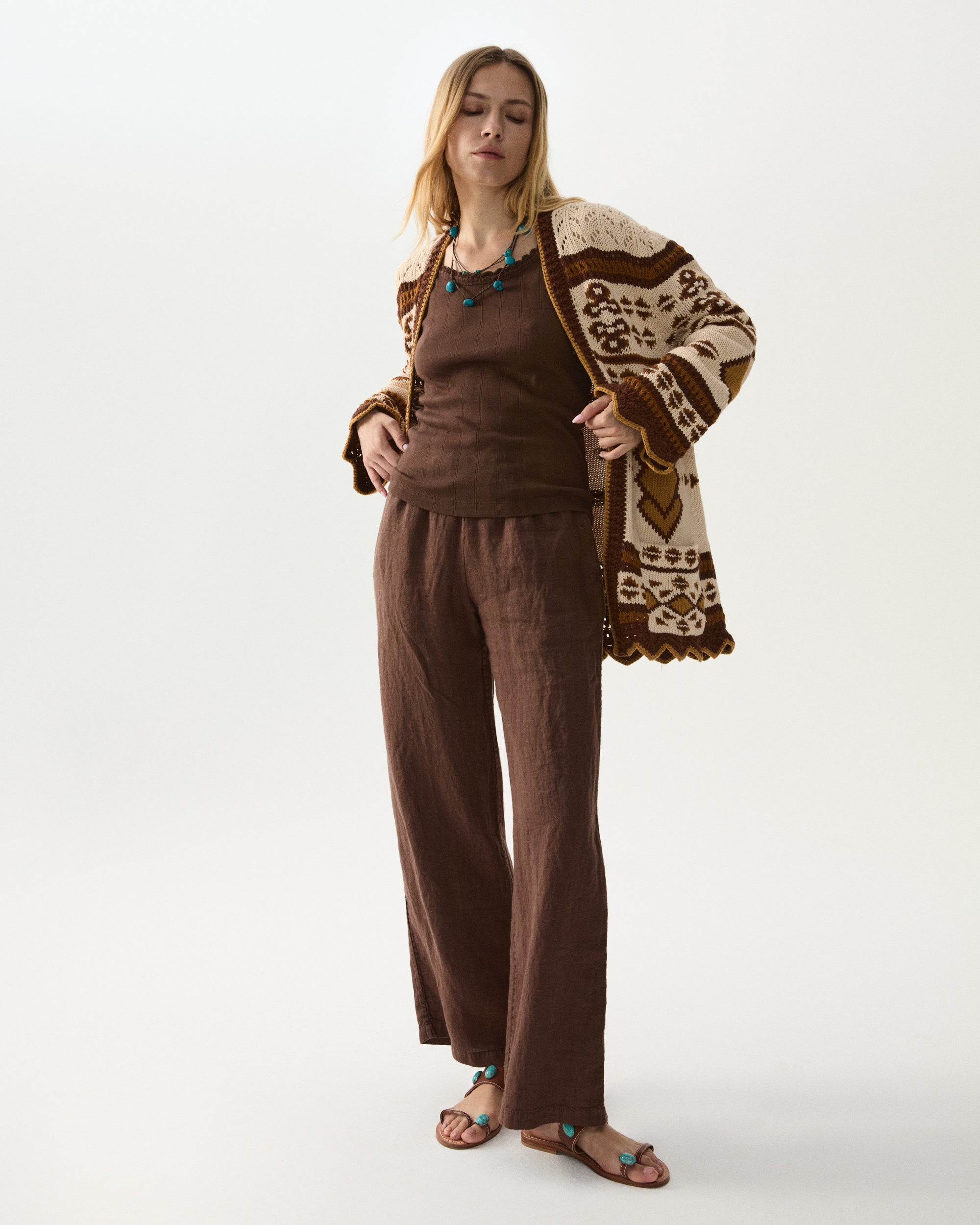 Jaleh Linen Pants With Drawstring