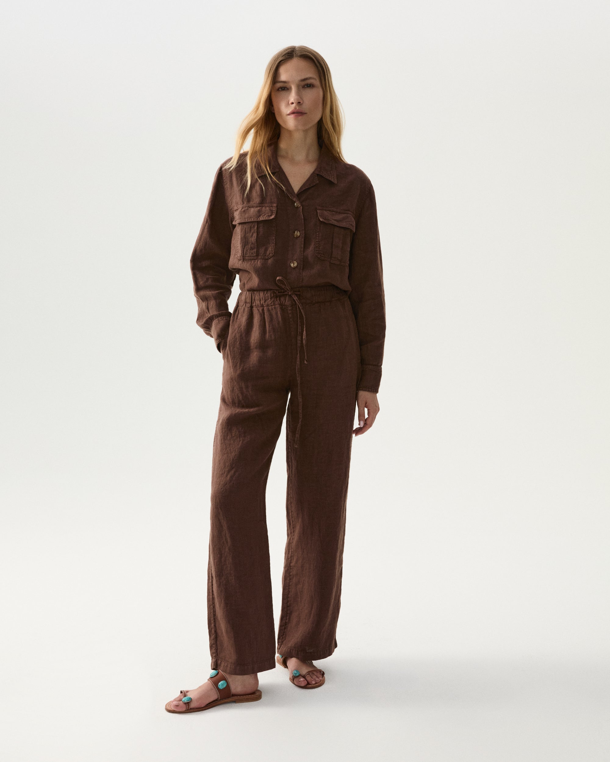 Jaleh Linen Pants With Drawstring