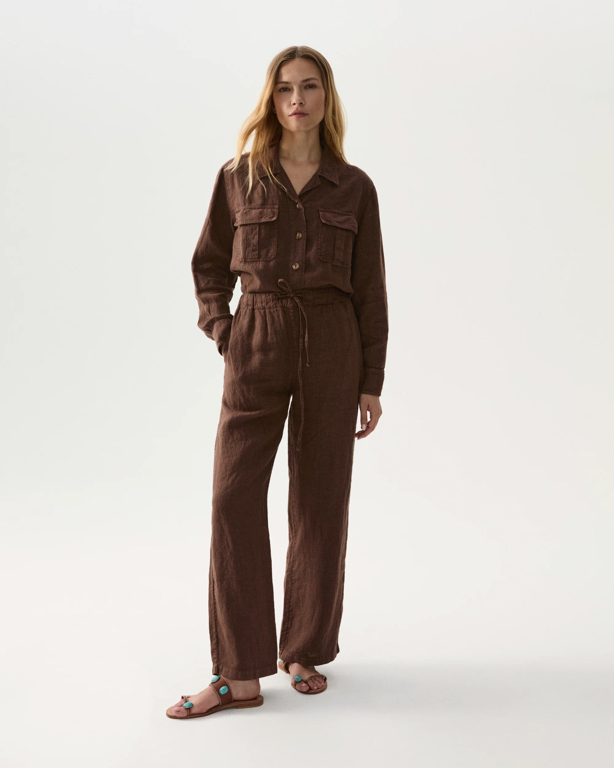 Jaleh Pantaloni Con Coulisse In Lino