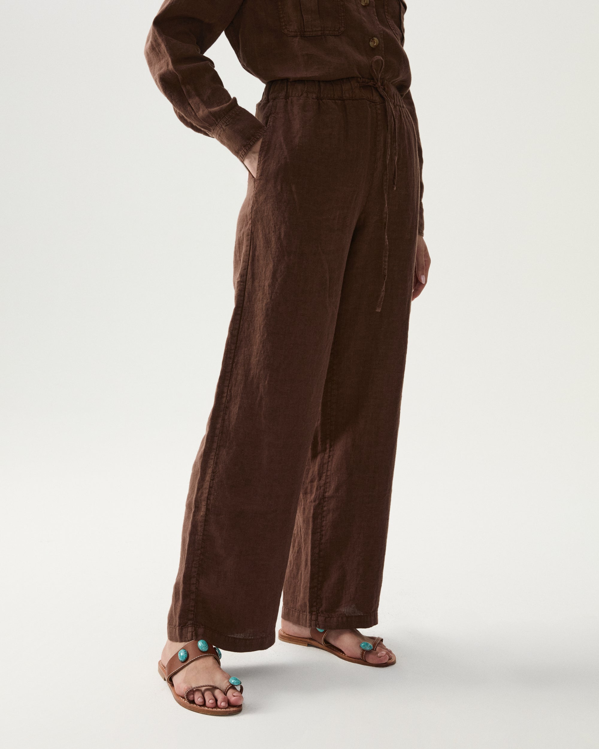 Jaleh Linen Pants With Drawstring