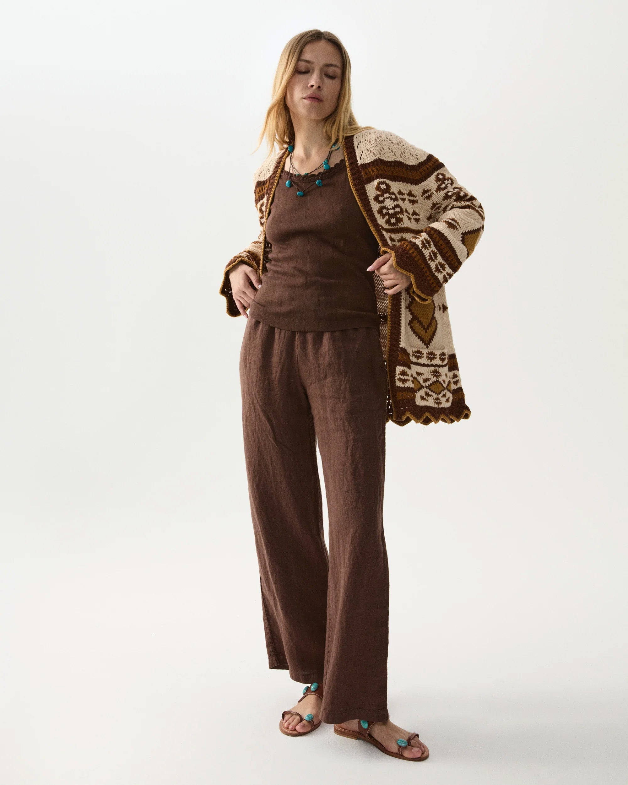 Jaleh Pantaloni Con Coulisse In Lino