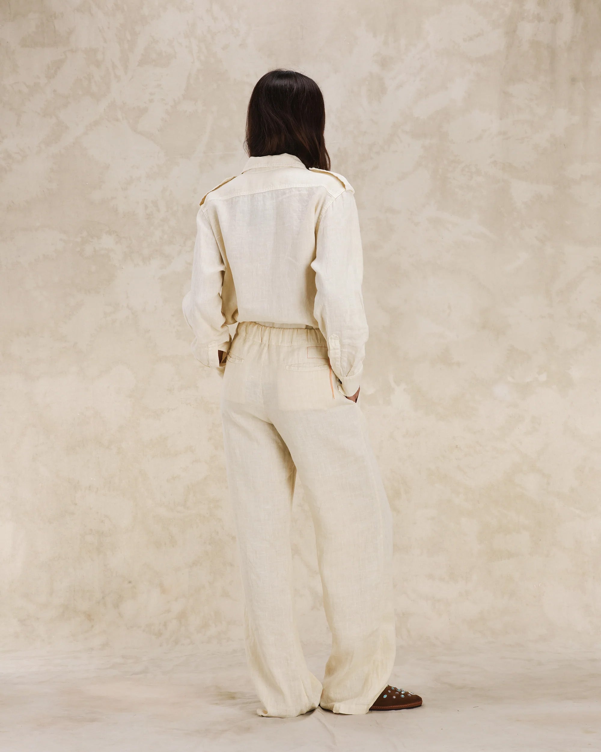 Jaleh Pantaloni Con Coulisse In Lino