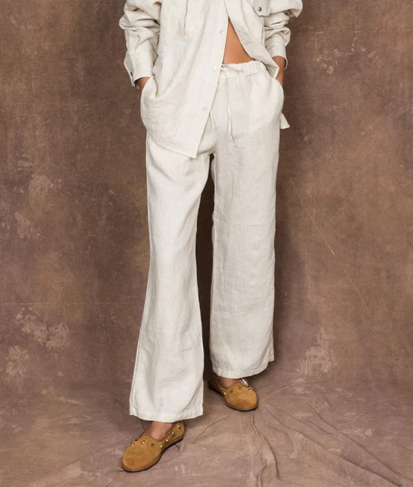 Jaleh Linen Pants With Drawstring