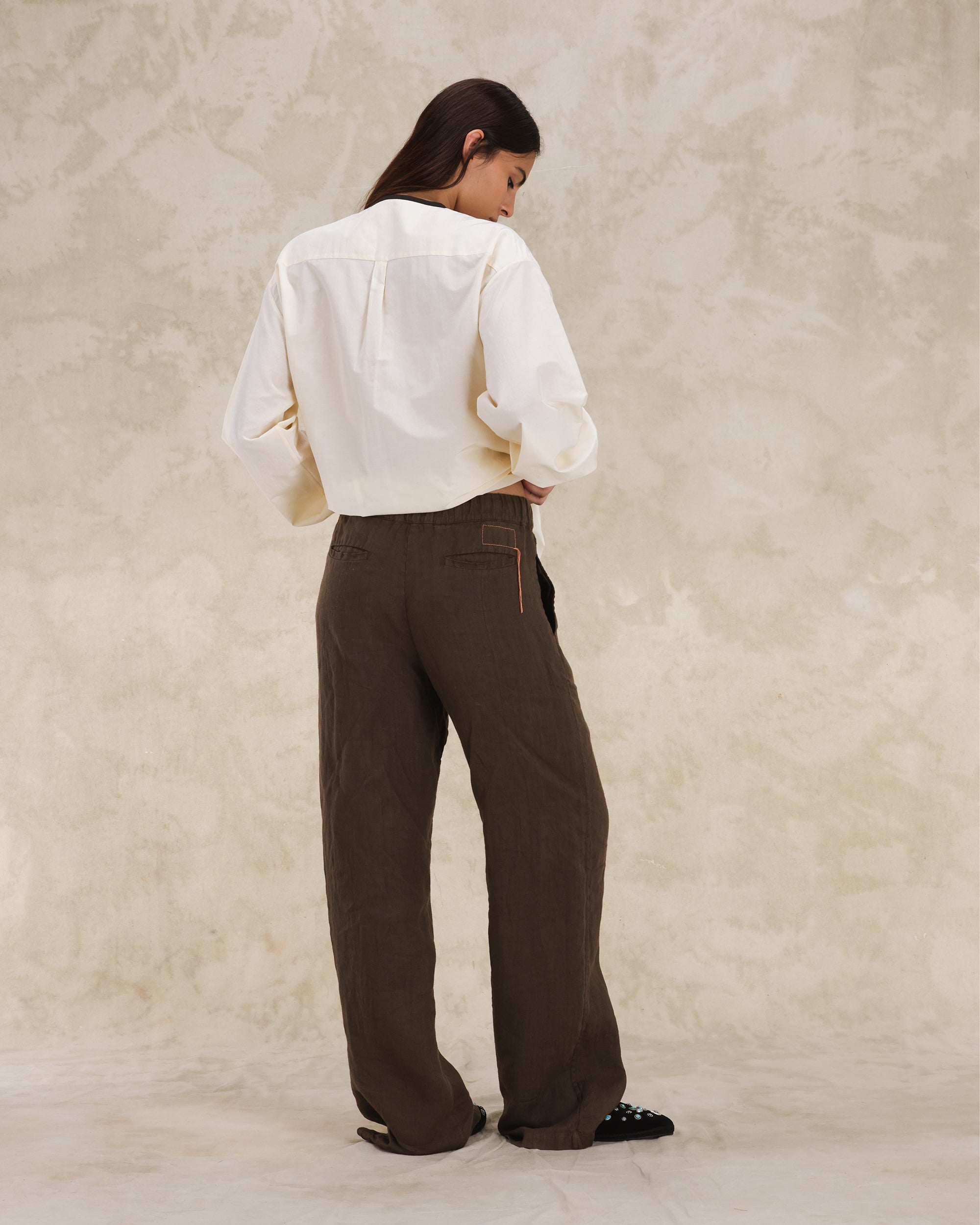 Jaleh Pantaloni Con Coulisse In Lino