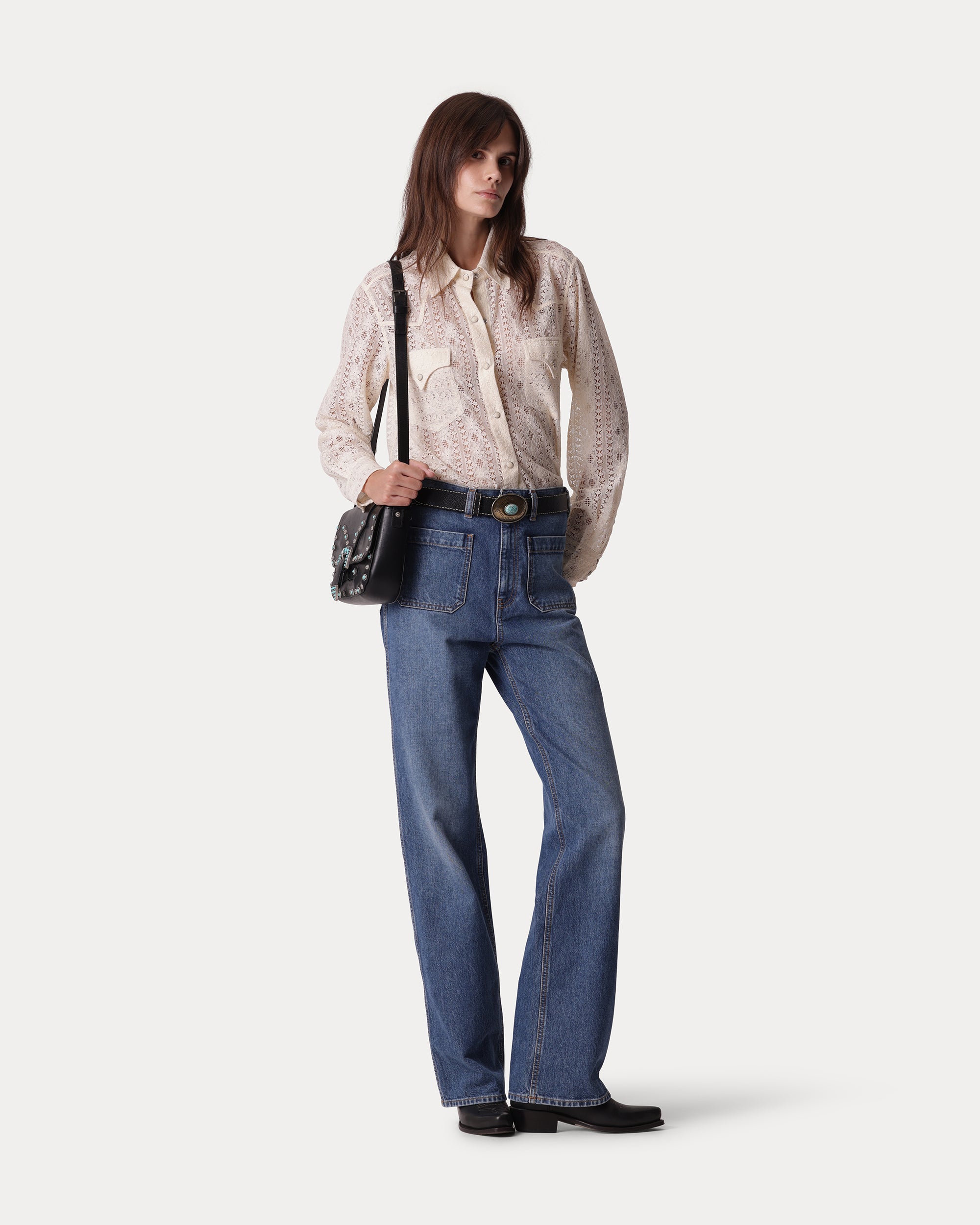 Jane Bootcut Denim Pants Stone Wash