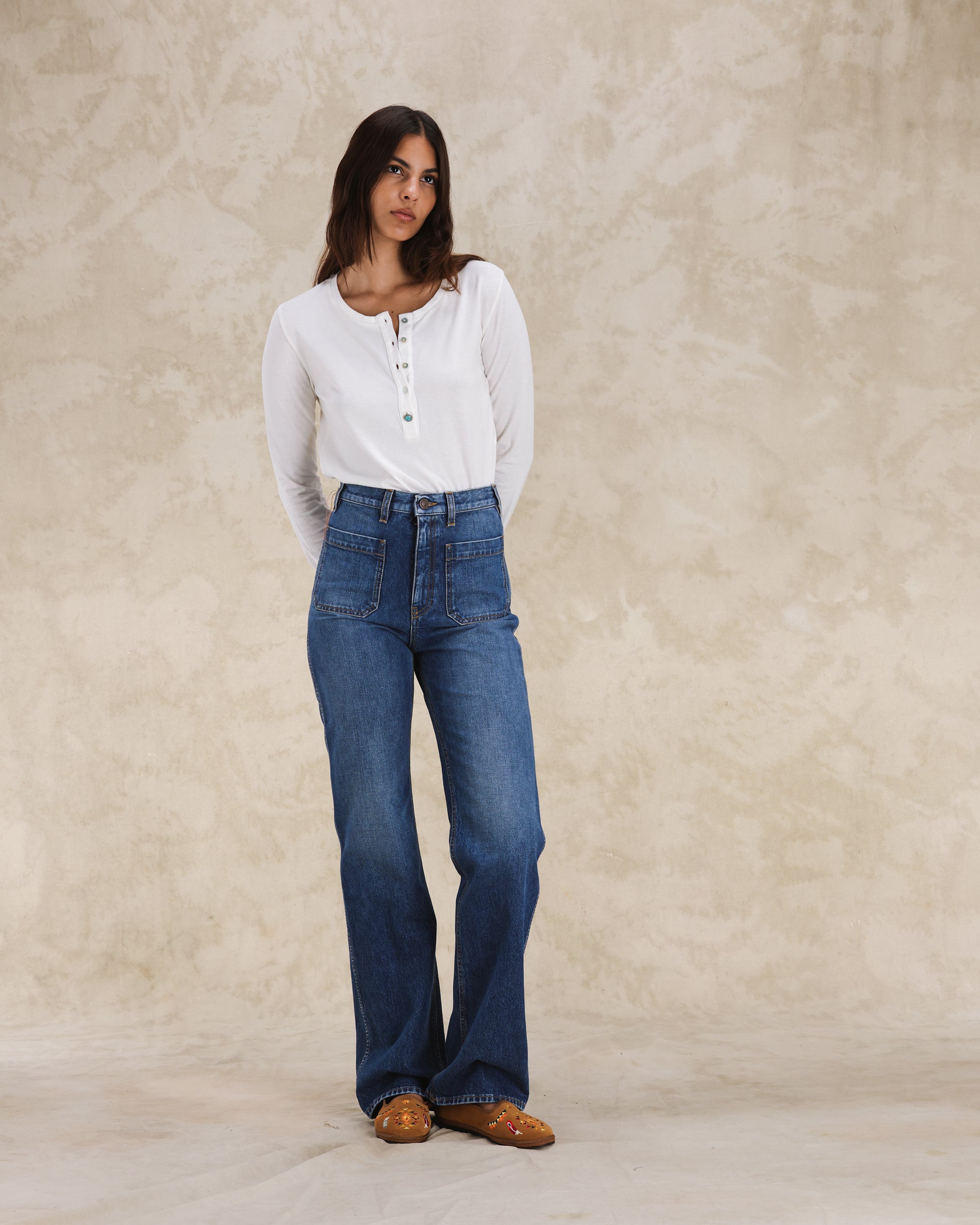 Jane Trousers Bootcut Denim Stone Wash
