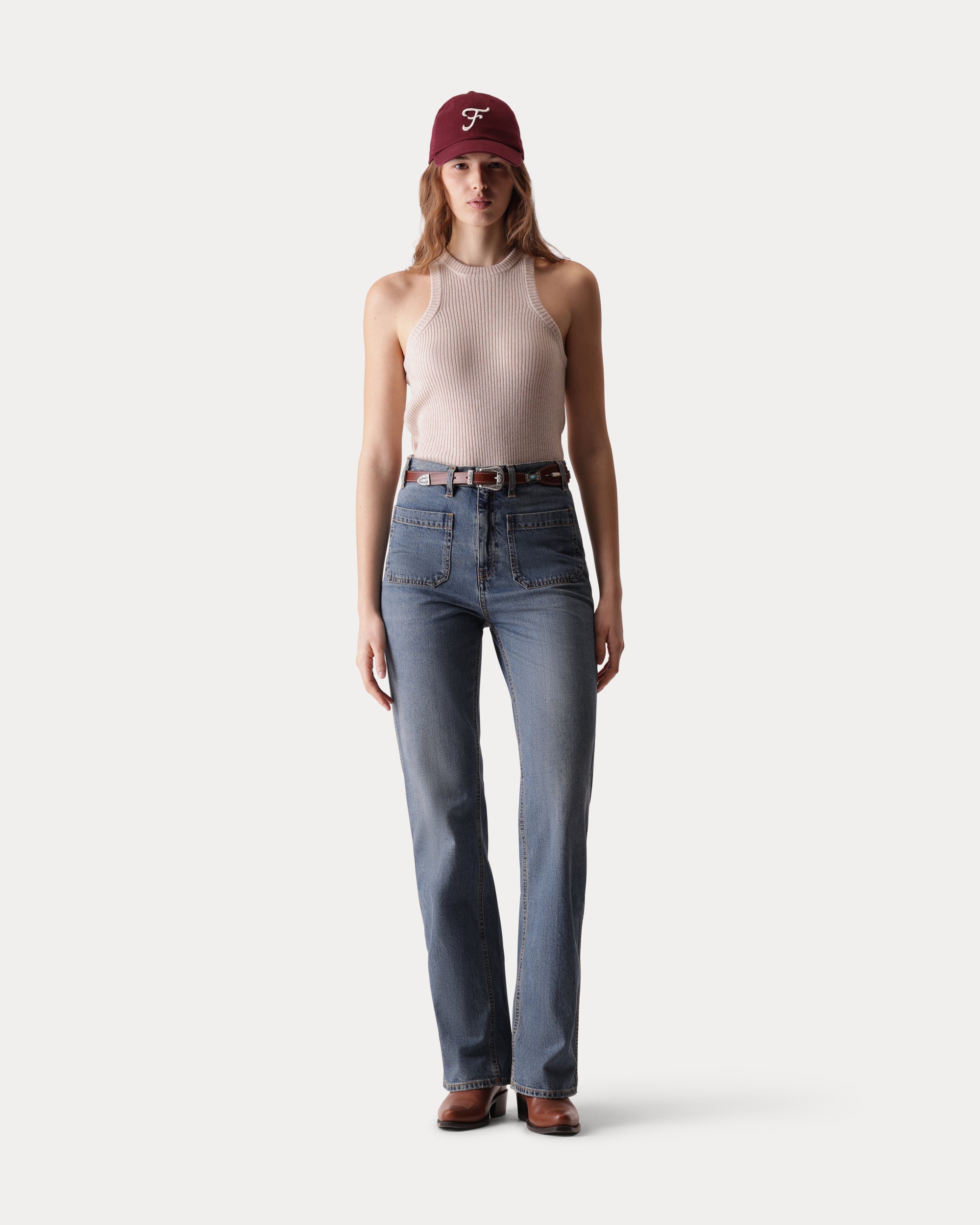 Jane Bootcut Denim Pants Stone Wash