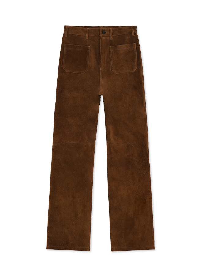 Jane Pantaloni In Pelle Scamosciata