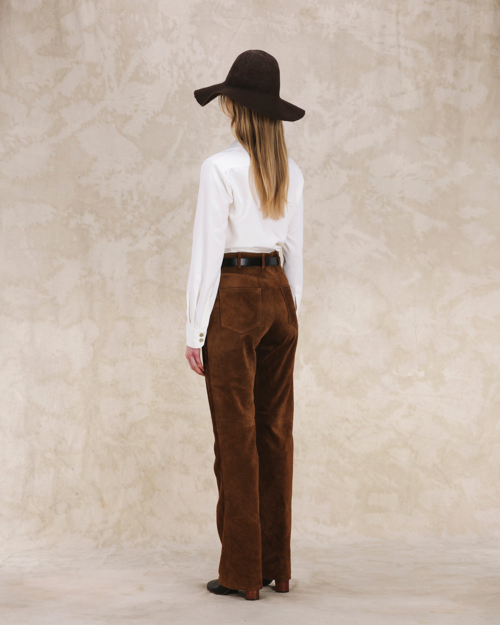 Jane Pantaloni In Pelle Scamosciata