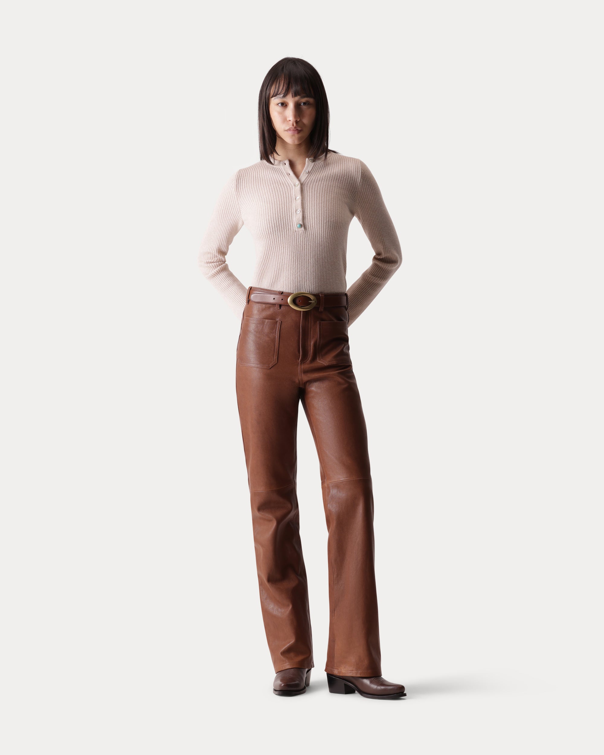 Jane Pantaloni Bootcut in Nappa