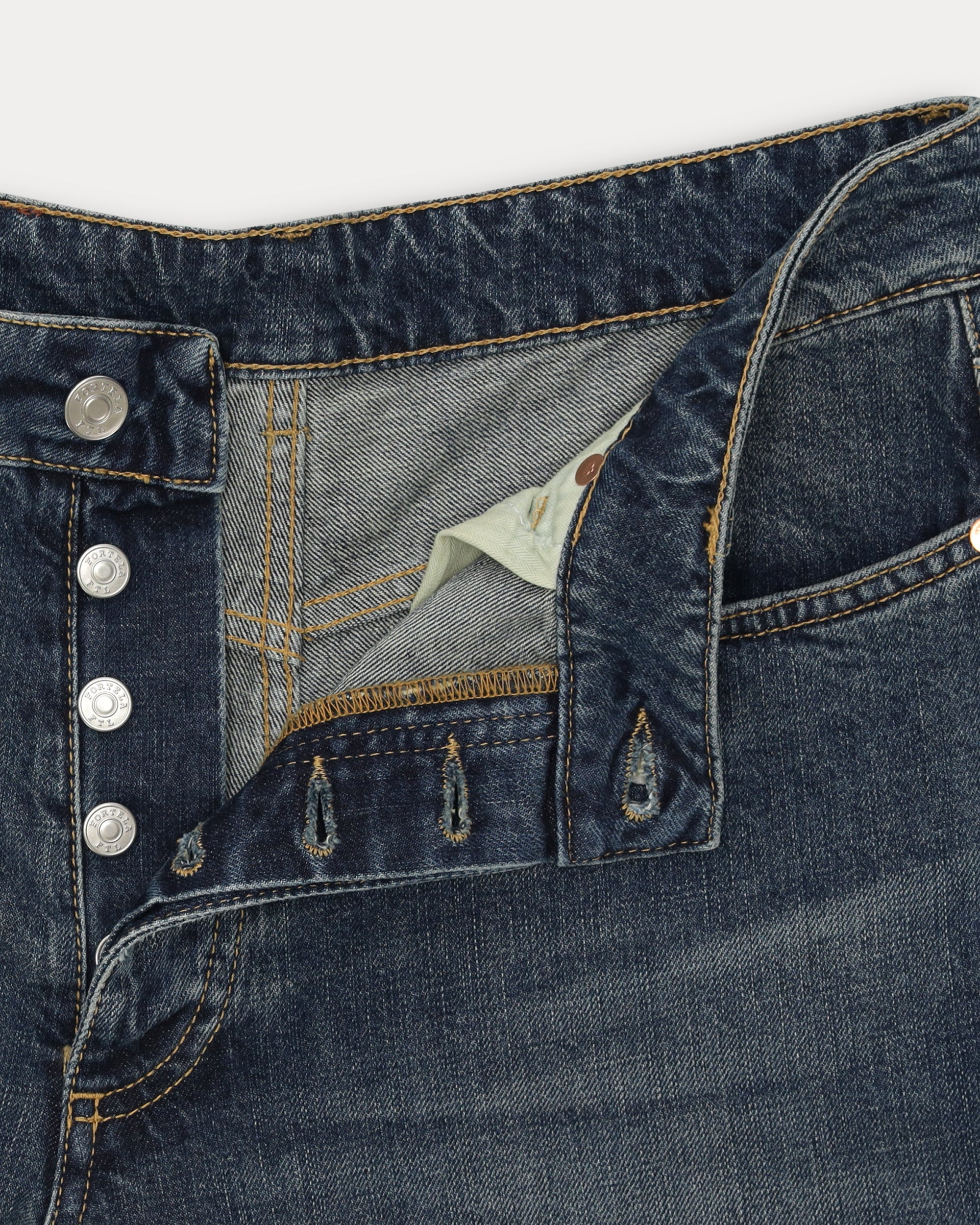 JaronLow Wide Leg Stone Wash Denim Trousers