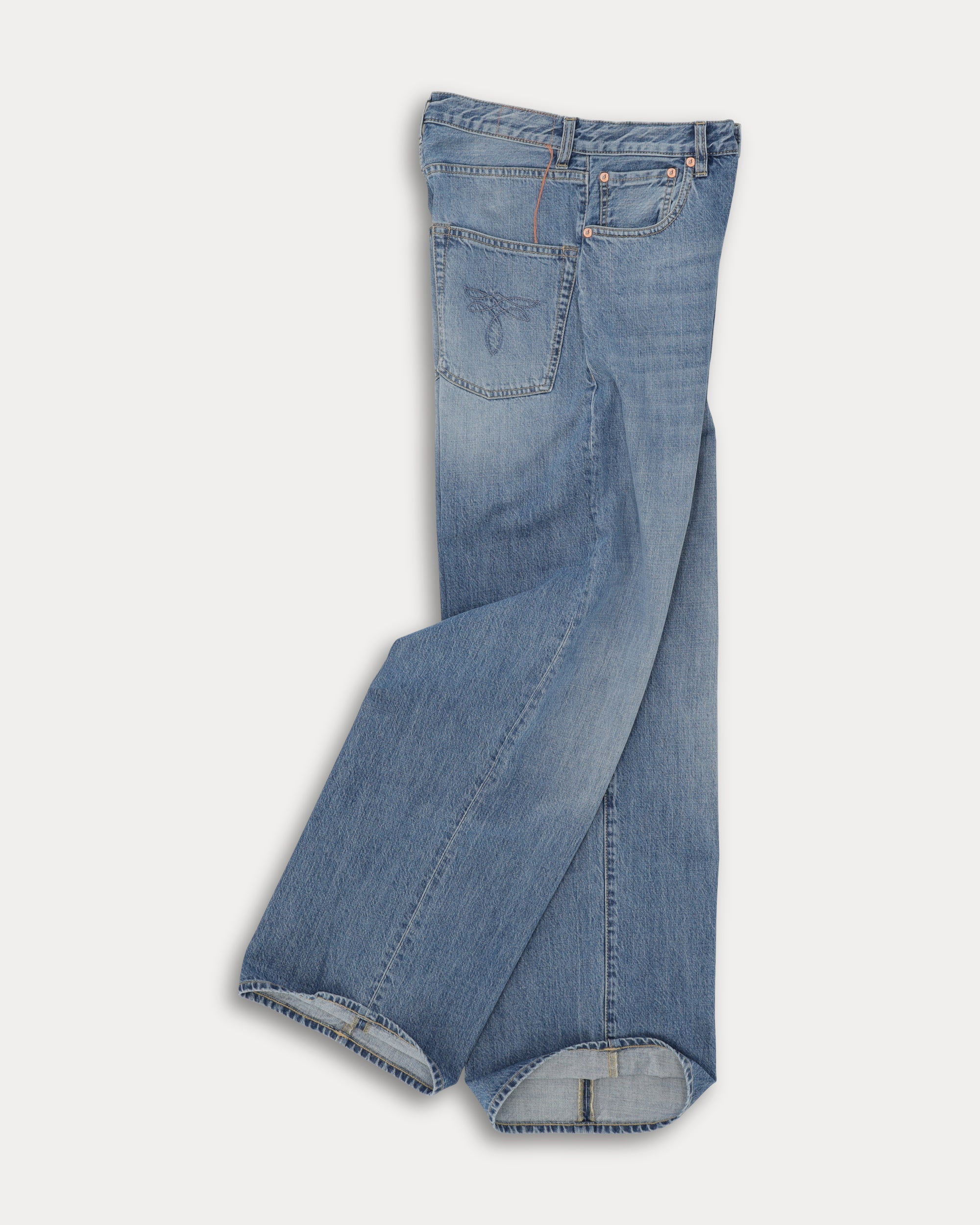 Jaron Pantaloni Gamba Ampia In Denim Bleach Wash