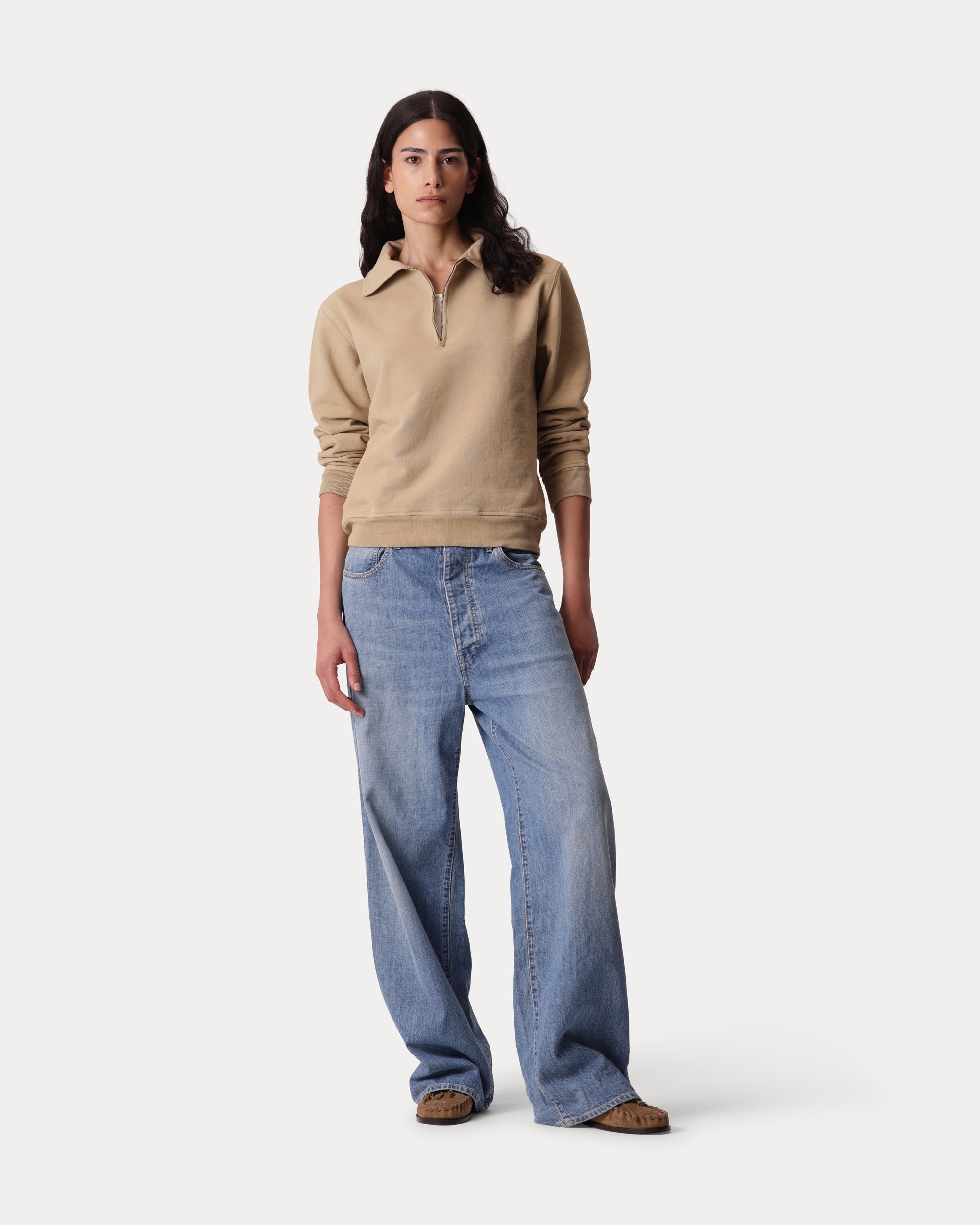 Jaron Wide Leg Denim Pants Bleach Wash