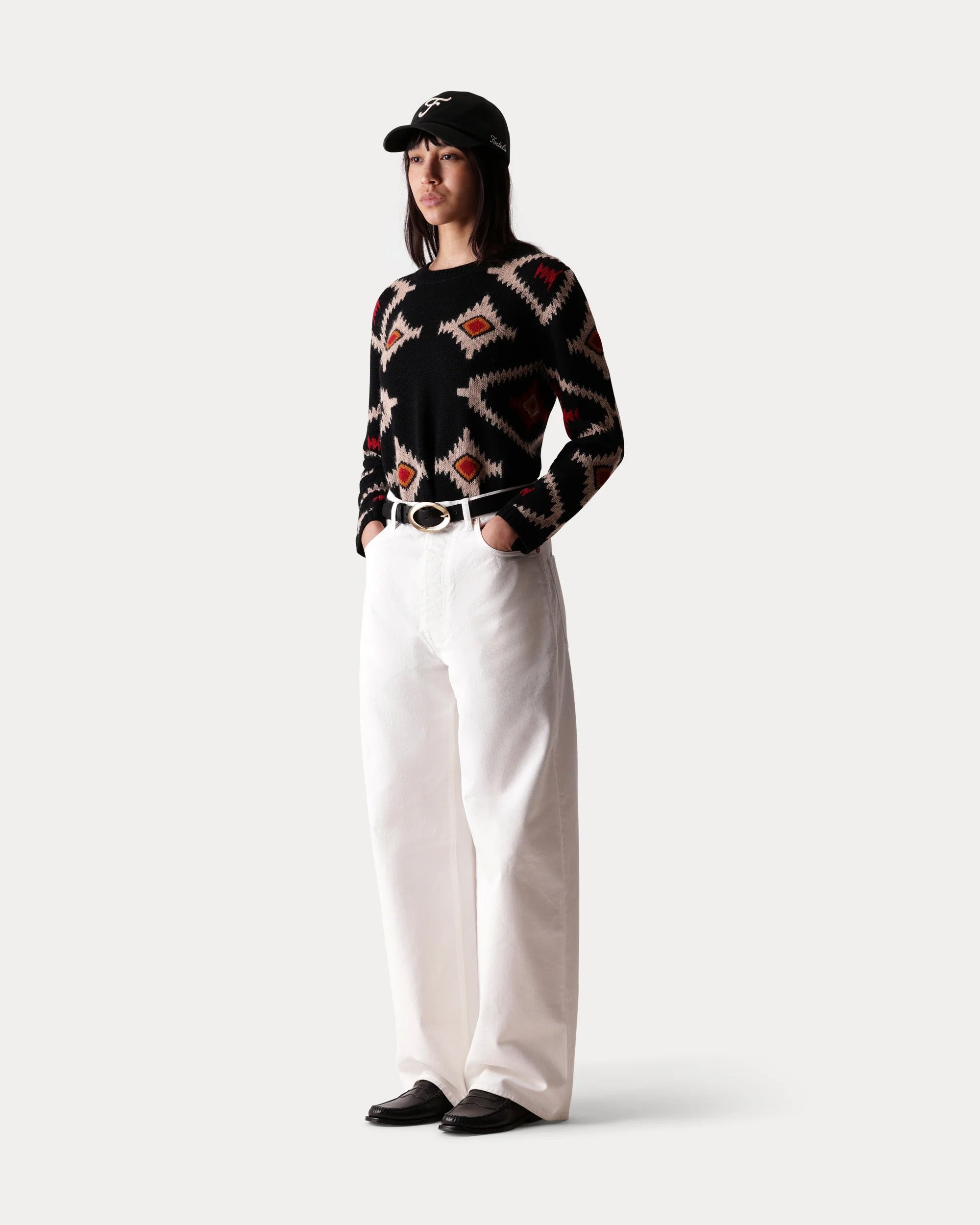 Jaron Pantaloni Gamba Ampia In Bull Di Cotone