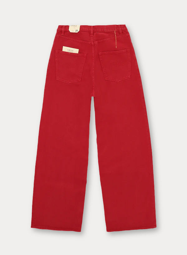 Jaron Wide Leg Cotton Twill Pants