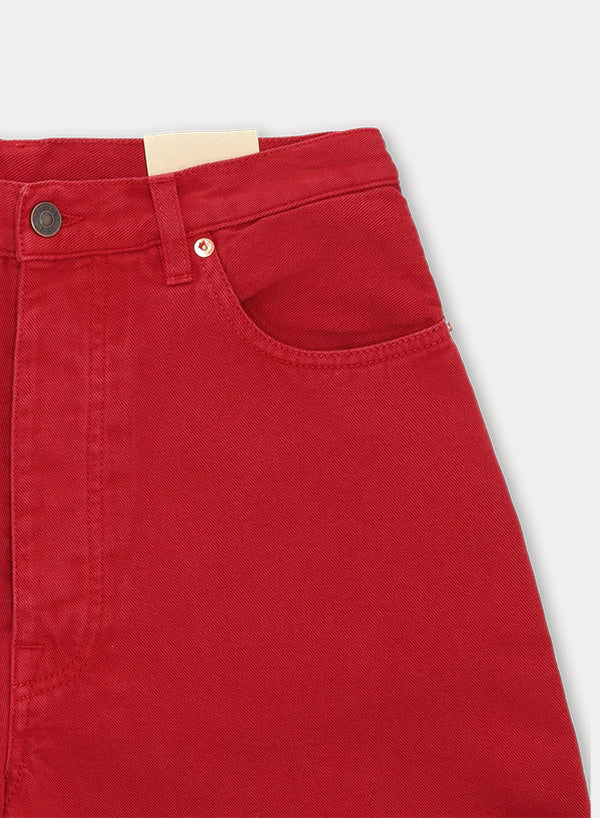 Jaron Pantaloni Gamba Ampia In Twill Di Cotone