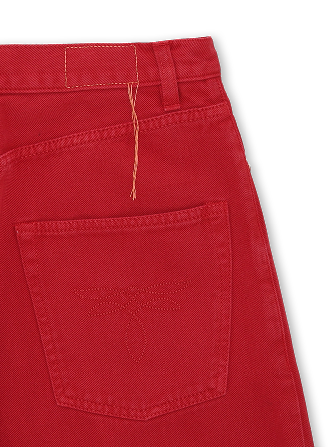 Jaron Pantaloni Gamba Ampia In Twill Di Cotone