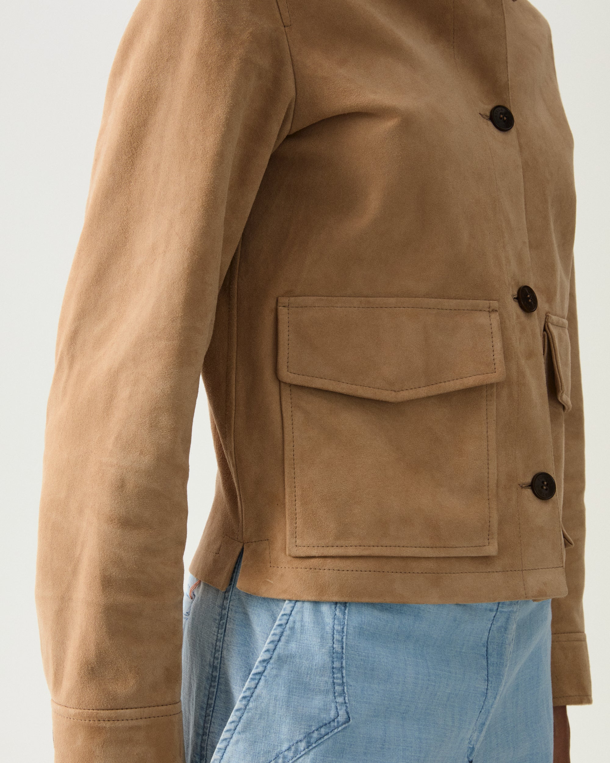 Jelene Pantaloni In Chambray Custom Wash