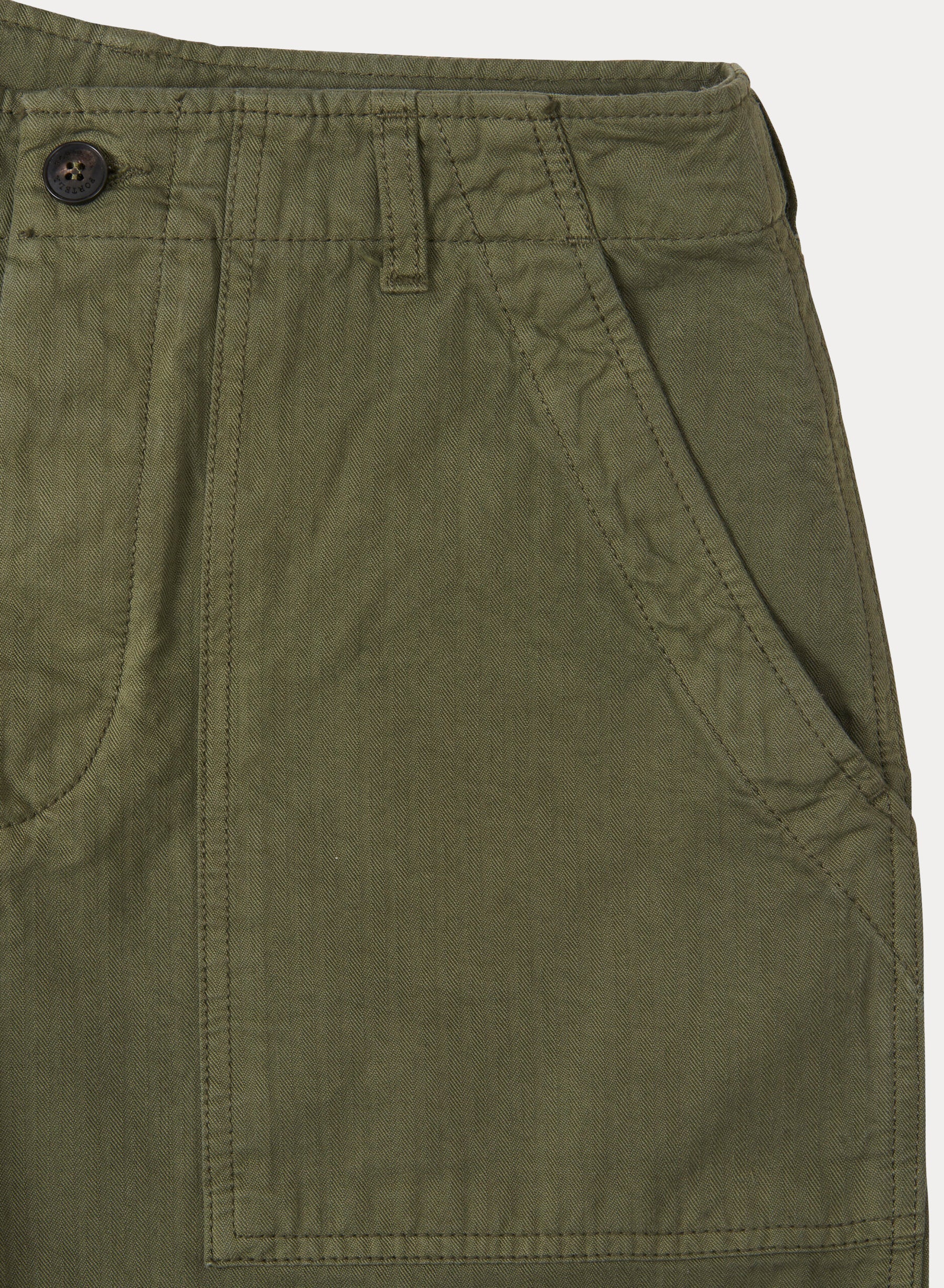 Jerryt Pantaloni Fatigue In Herringbone Di Cotone