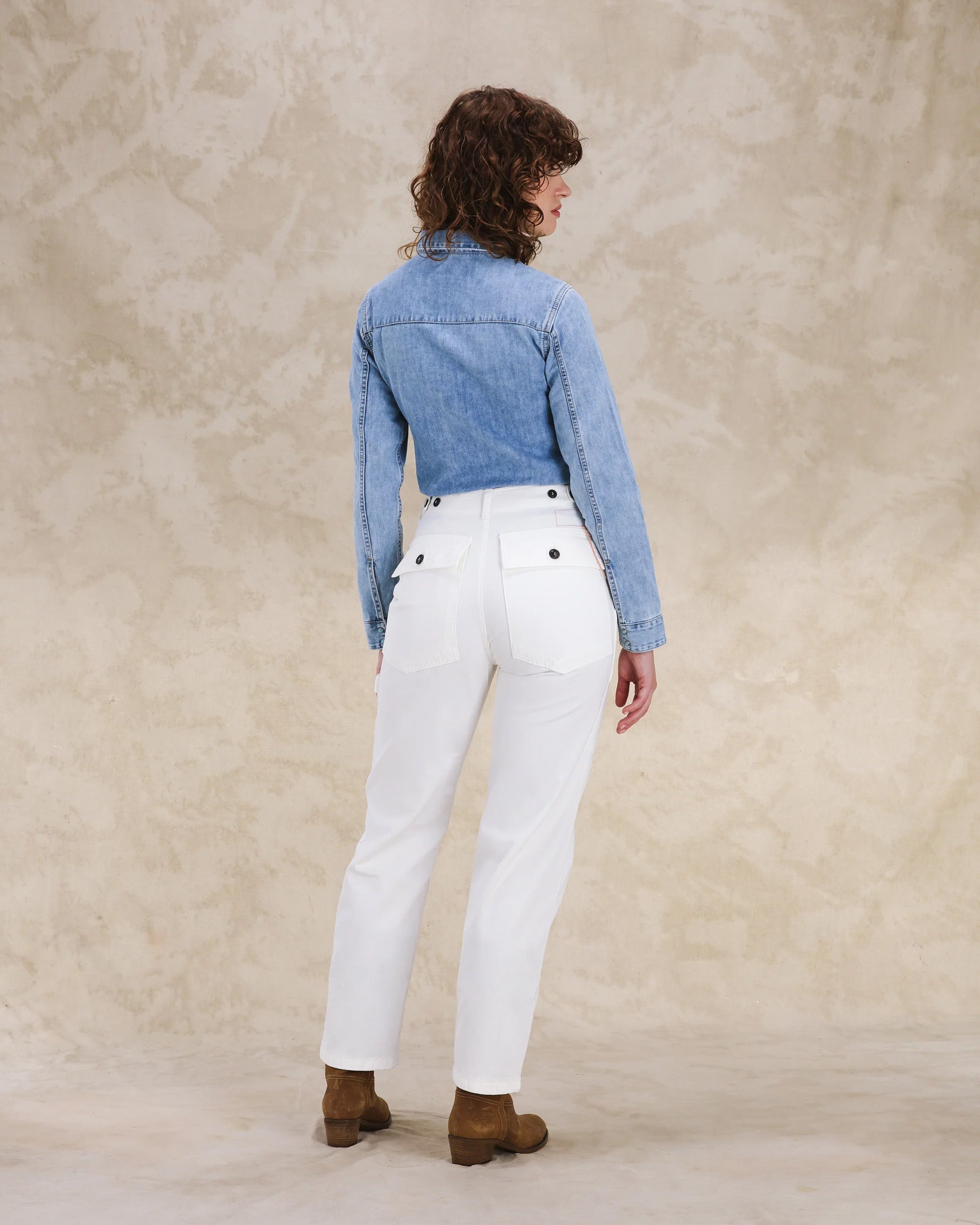 Jerryt Pantaloni Fatigue In Herringbone Di Cotone