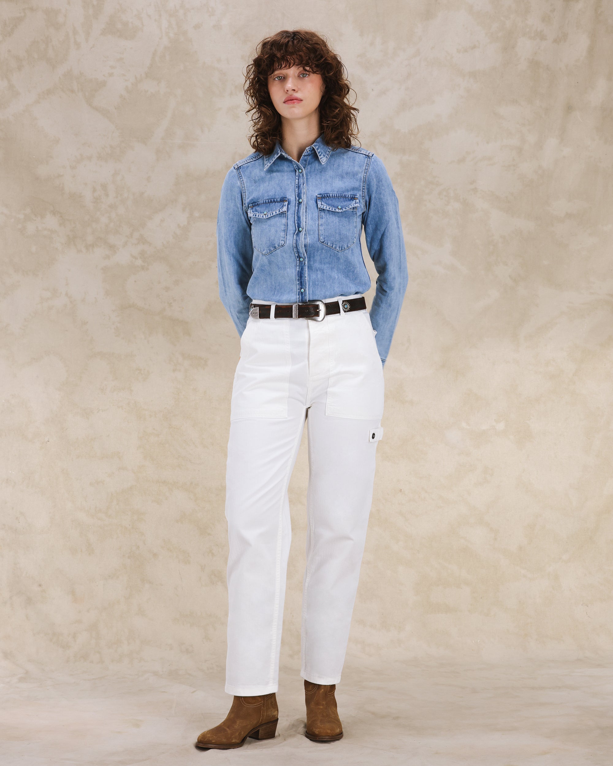 Jerryt Pantaloni Fatigue In Herringbone Di Cotone