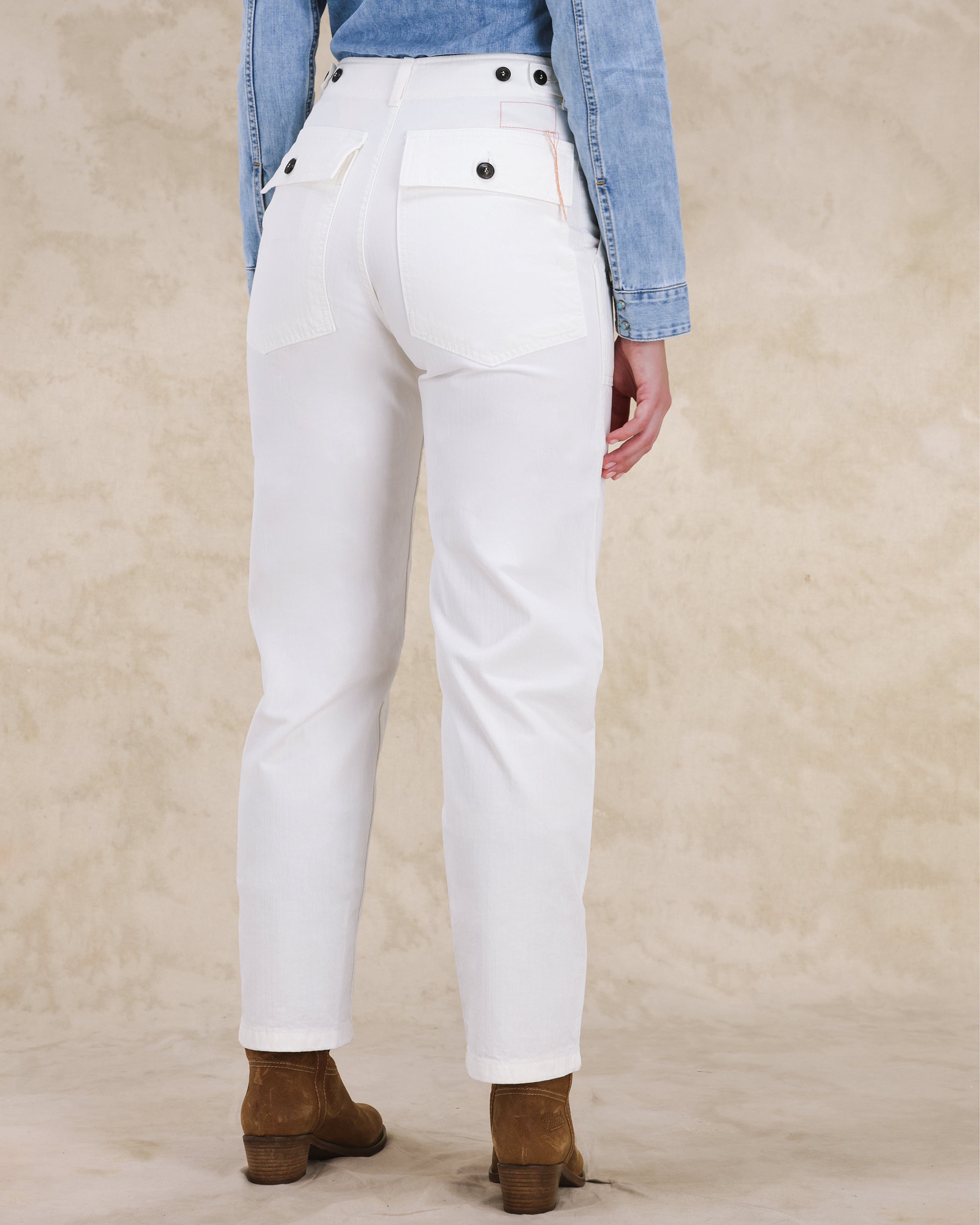 Jerryt Pantaloni Fatigue In Herringbone Di Cotone