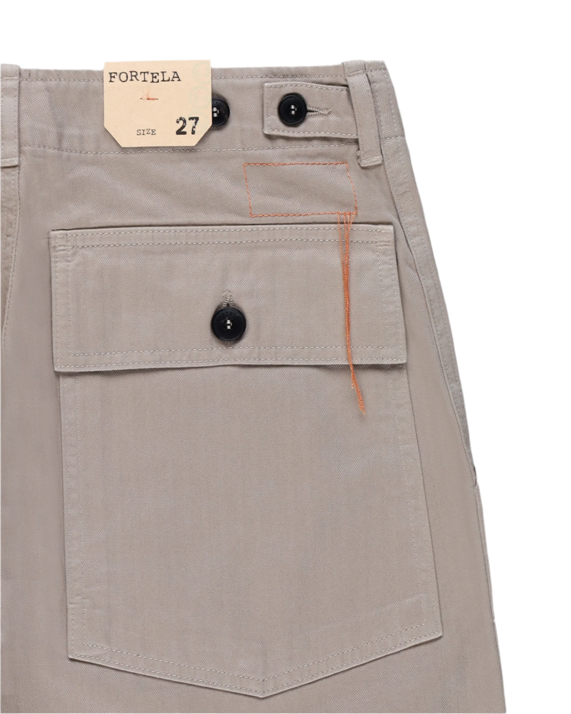 Jerryt Pantaloni Fatigue In Herringbone Di Cotone