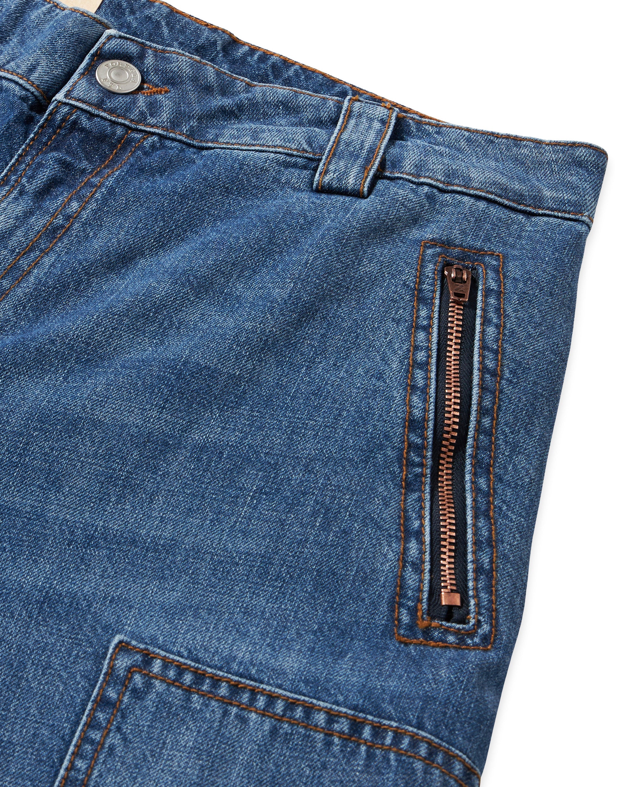 Juniaj Pantaloni Cargo In Denim Custom Wash