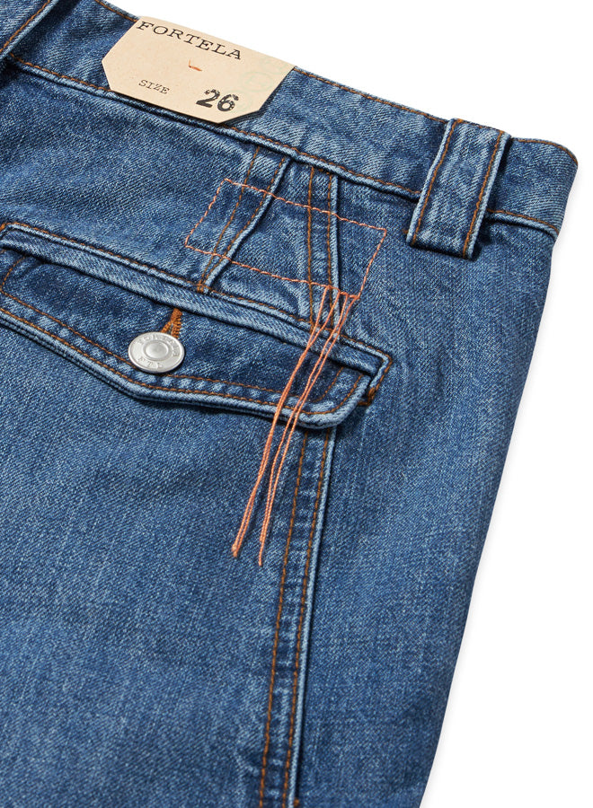 Juniaj Pantaloni Cargo In Denim Custom Wash