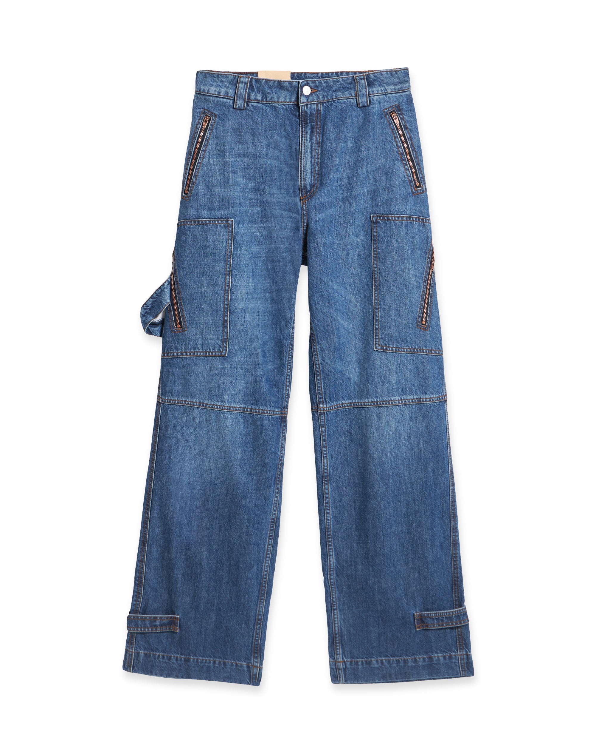 Juniaj Pantaloni Cargo In Denim Custom Wash