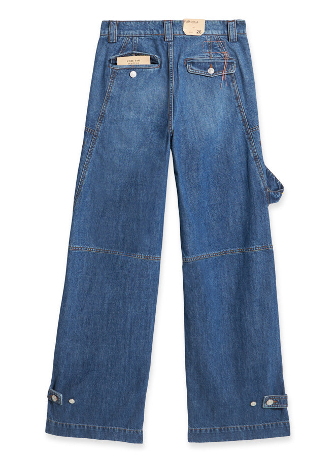 Juniaj Pantaloni Cargo In Denim Custom Wash