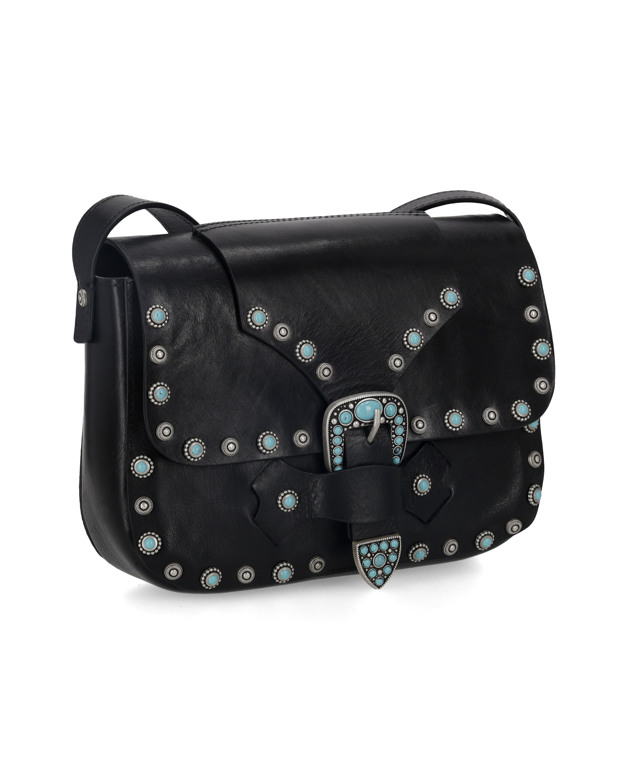 Kaya Borsa In Pelle Di Vitello Con Turchesi