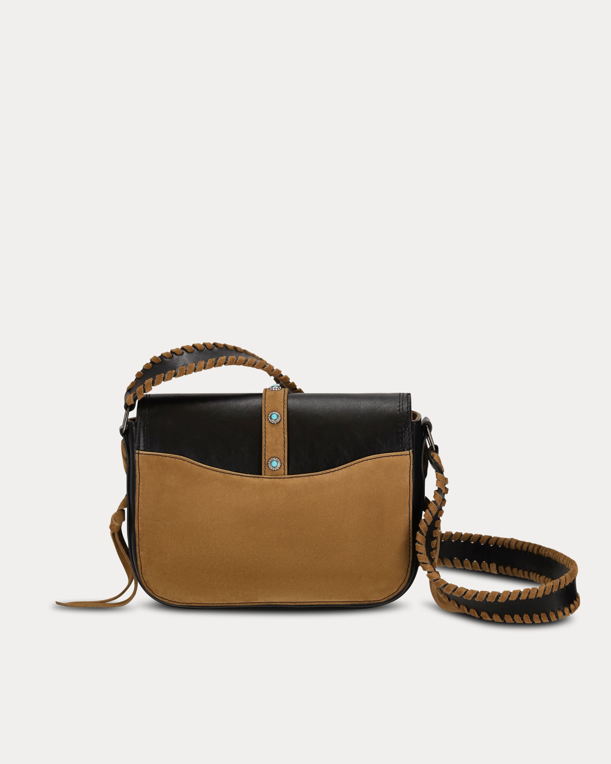 Kiki Calf Leather Bag with Weaving and Studs