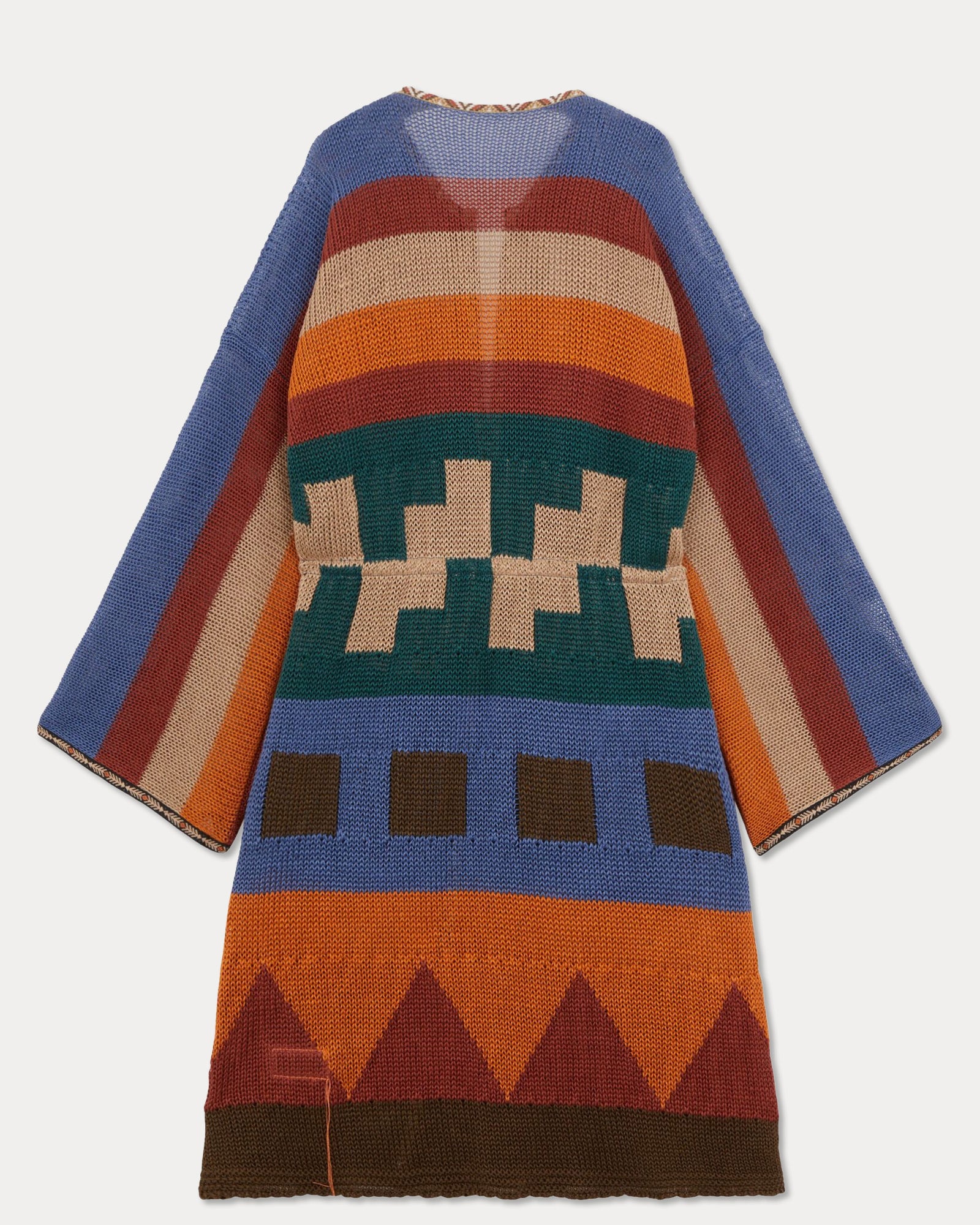 Lara Multicolor Linen Knit Maxi Cardigan