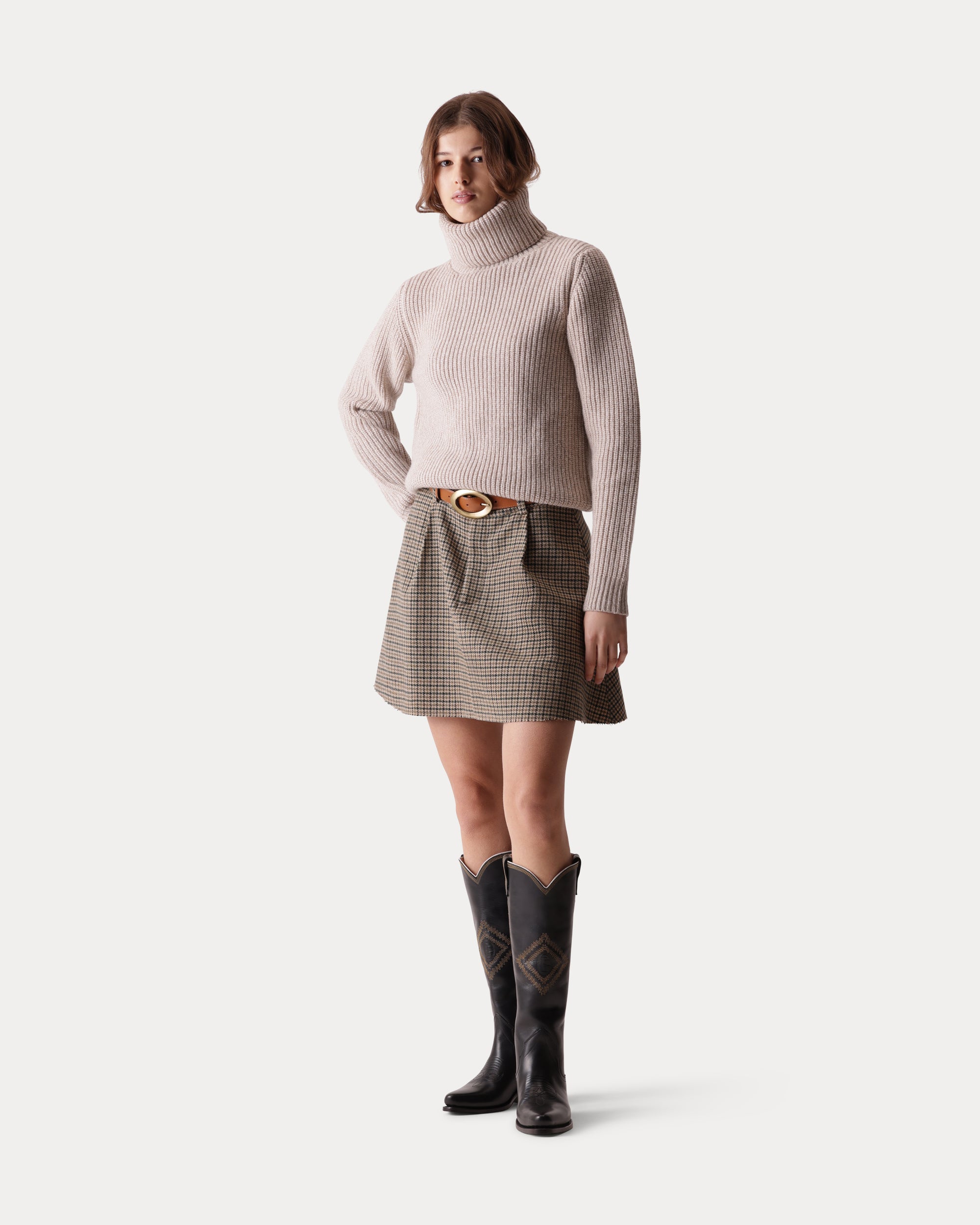 Leona Maglione Collo Alto In Lana e Cashmere