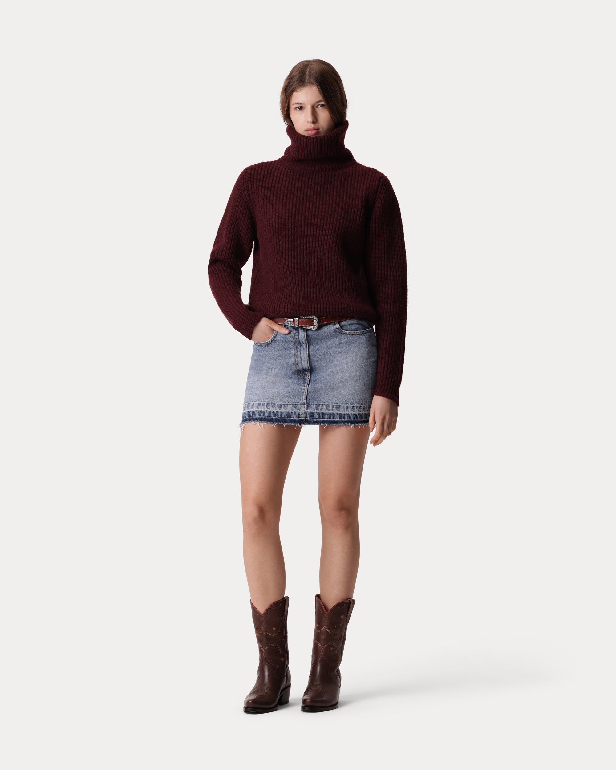 Leona Maglione Collo Alto In Lana e Cashmere